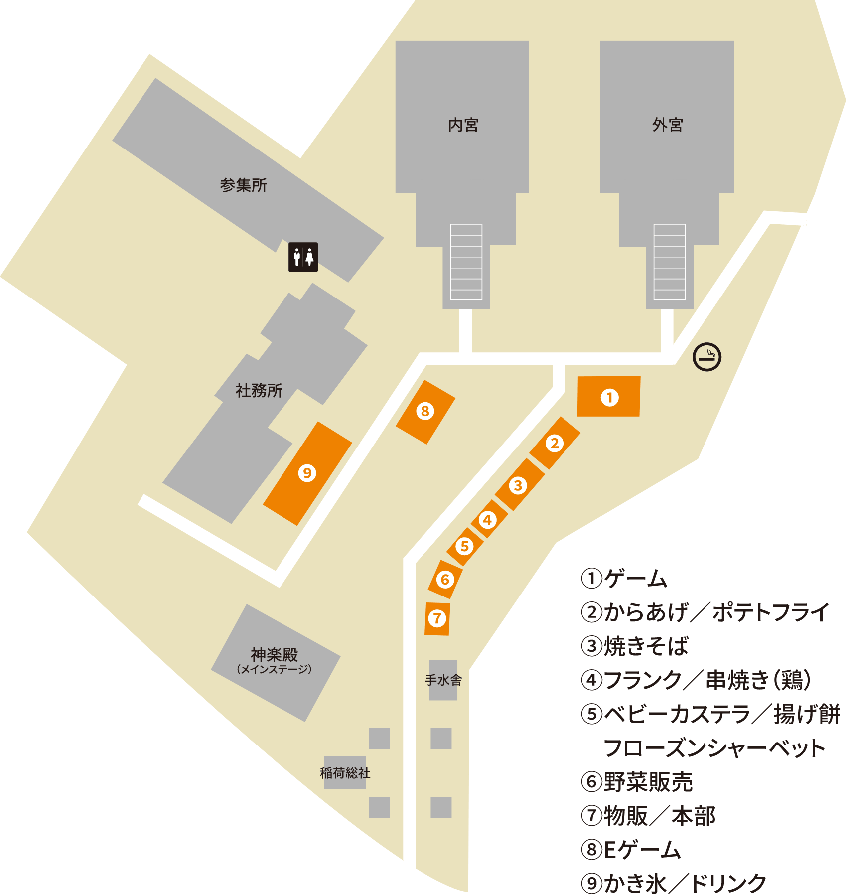 伊勢原大神宮の売り場MAP